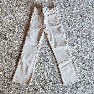 Never Worn Zara Women's Cream Straight Leg Pants, Size 2